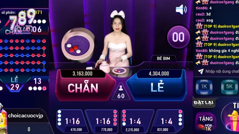 Cổng game 789club cung cấp nhiều bàn chơi xóc đĩa livestream